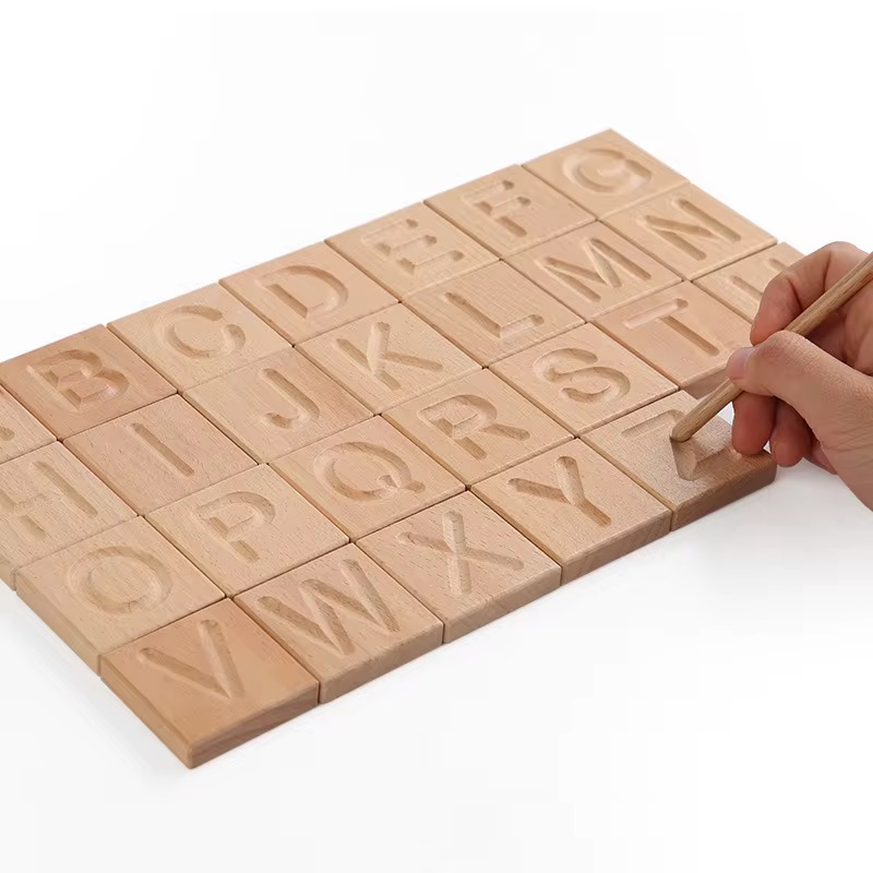 Wooden alphabet trace and match