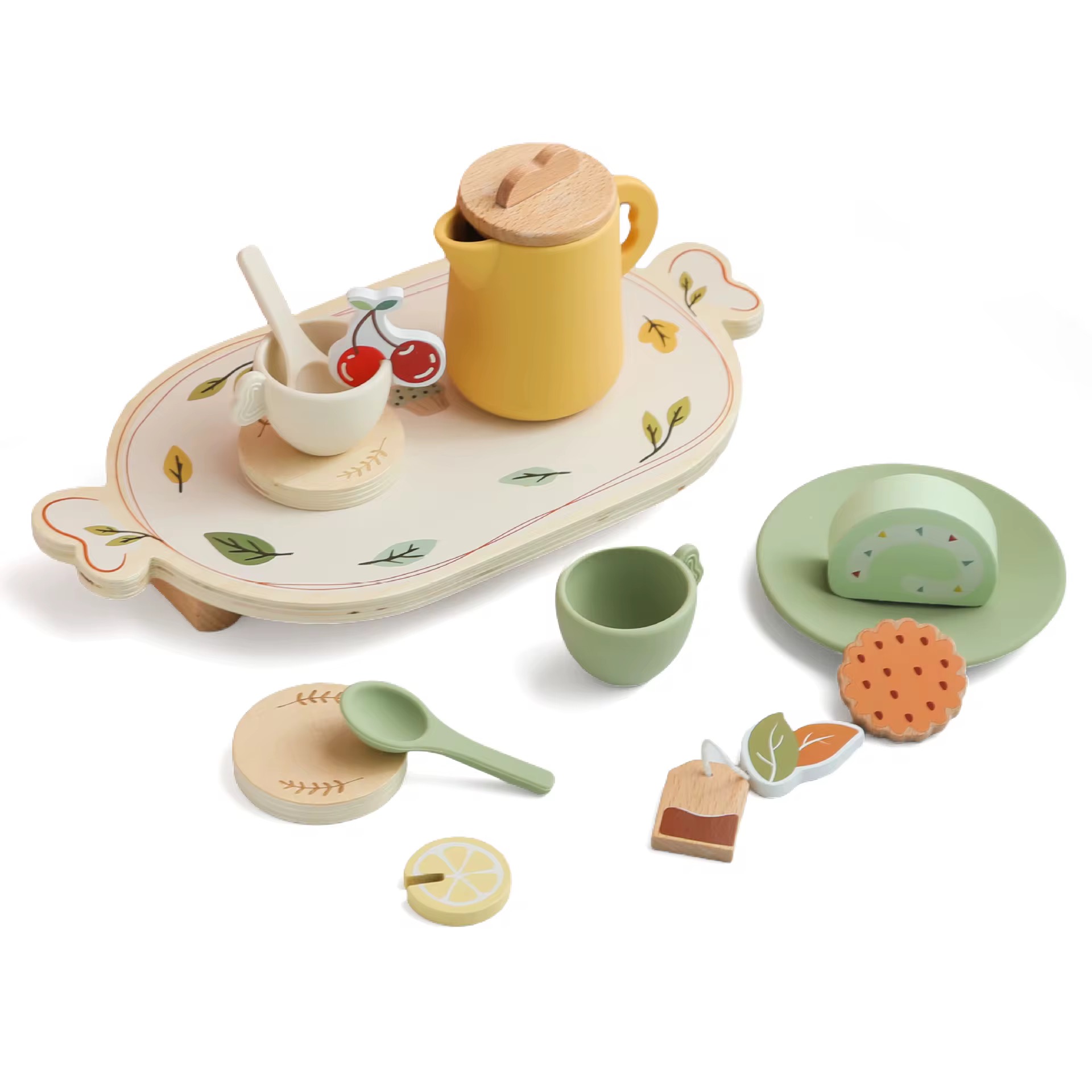 Wooden & silicon Tea set