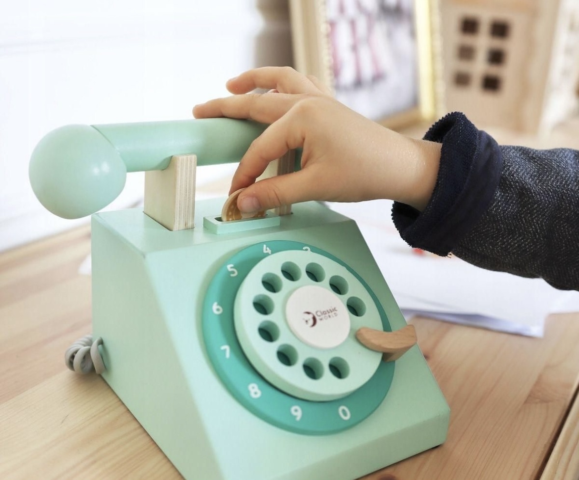Vintage wood telephone