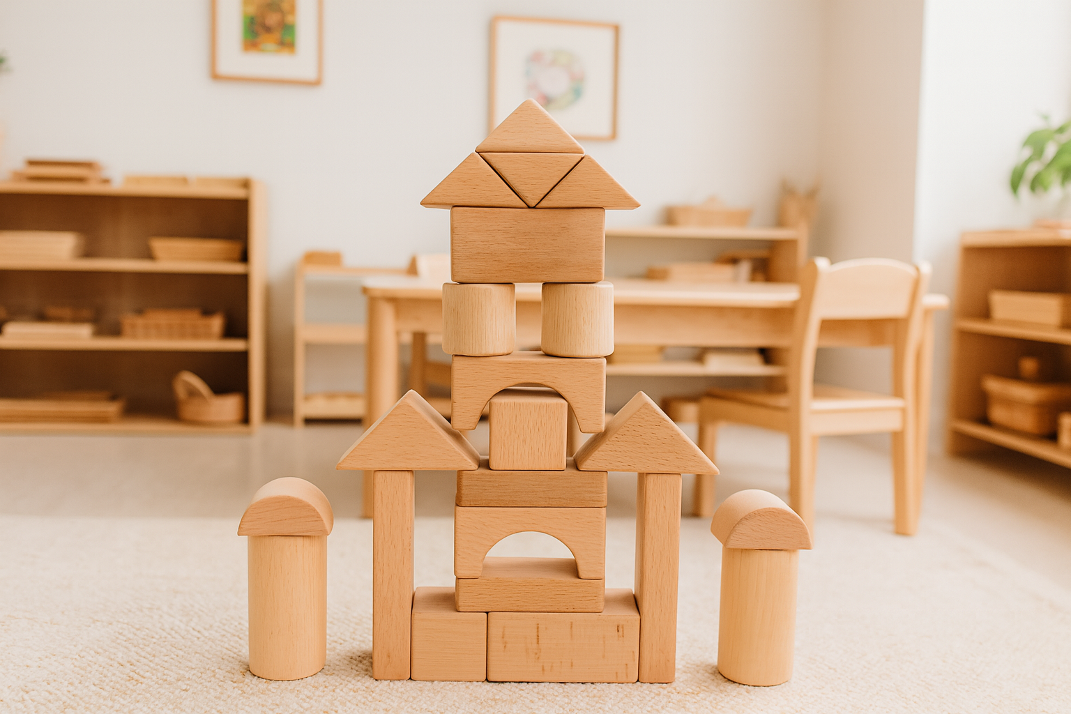 Wood building blocks