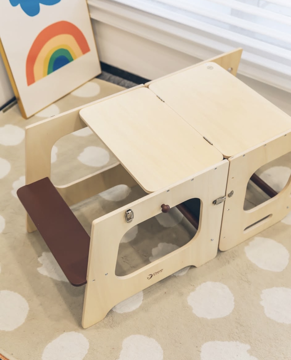 Convertible helper tower-table