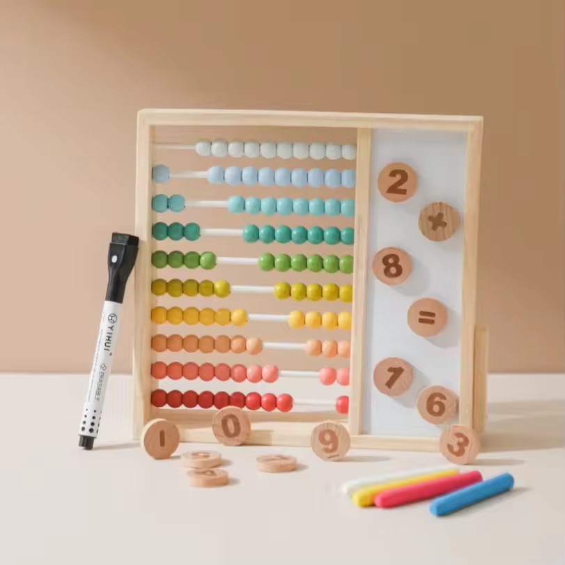 Wooden abacus with drawing board