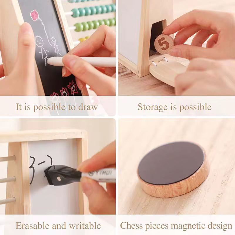 Wooden abacus with drawing board